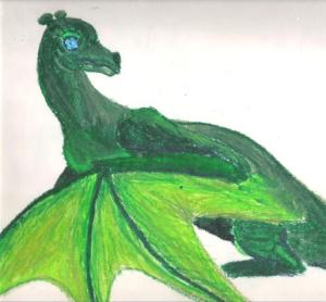 Sunning Green A green dragon basking in the sun