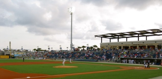 Practice pitches before the game.